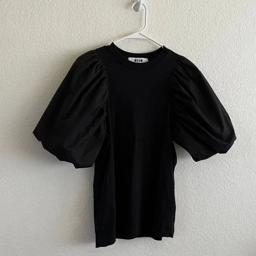 MSGM Puff Balloon Sleeve Top Made in Italy - Picture 5 of 9